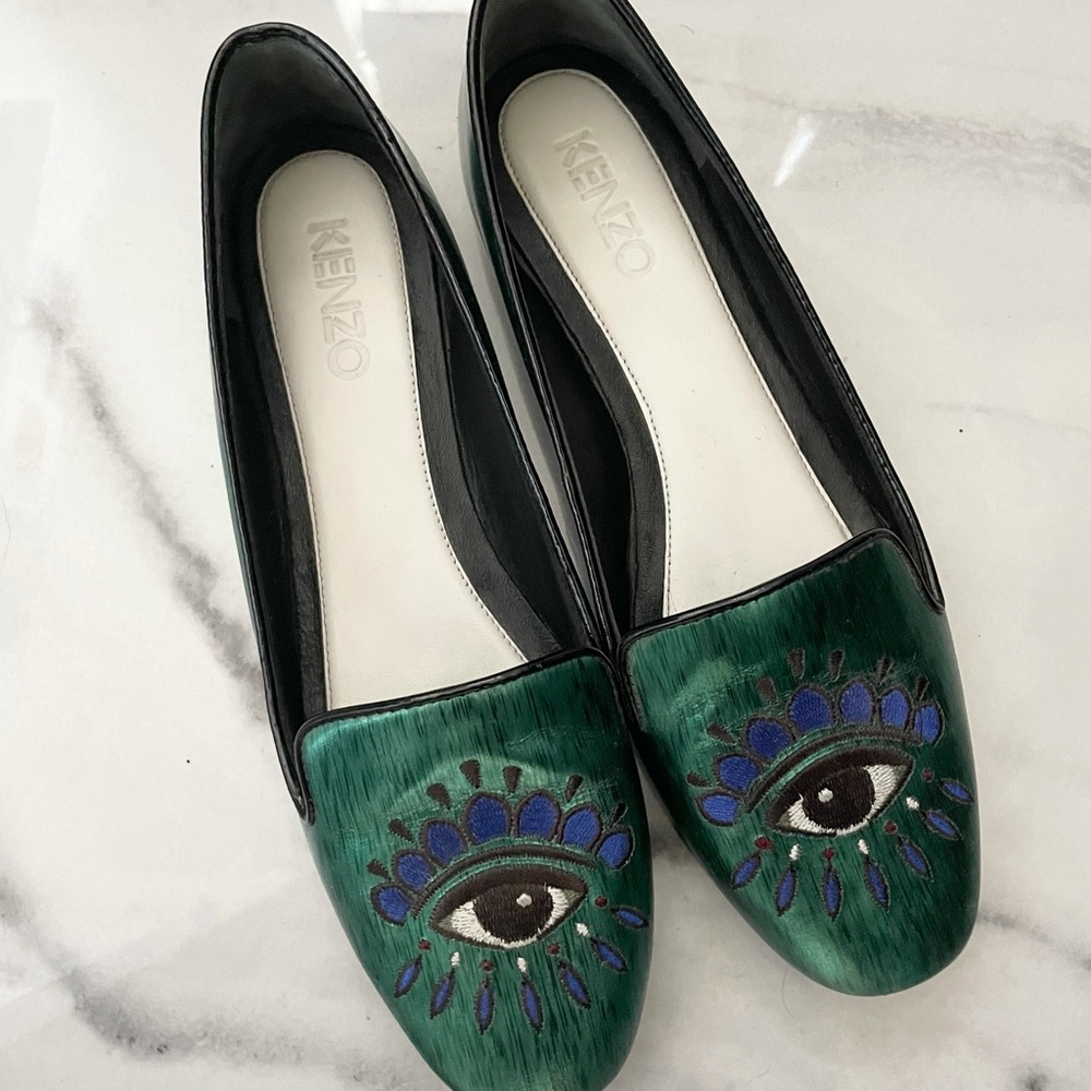 Kenzo Metallic Loafer Flats
